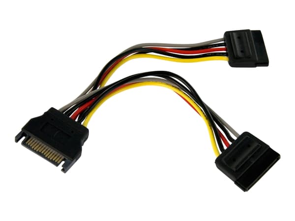StarTech.com 6in SATA Power Y Splitter Cable Adapter - M/F - Power splitter - SATA power (M) to SATA power (F) - 6 in - PYO2SATA - Strömdelare - SATA