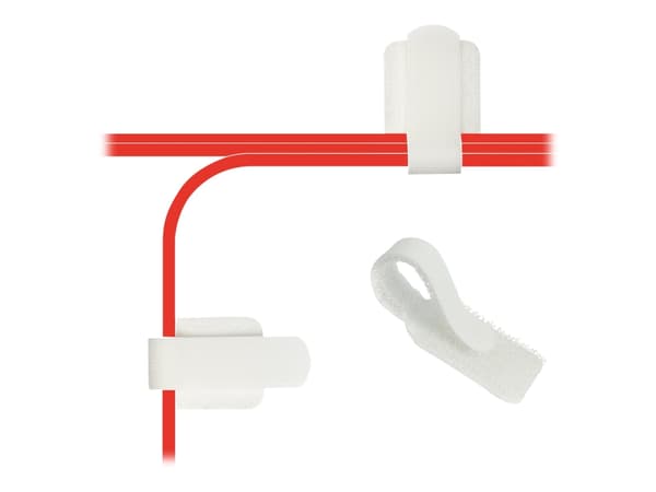 LTC WALL STRAPS - Kabelhållare - bordsmontering, väggmontering - 9 cm - vit (paket om 10)