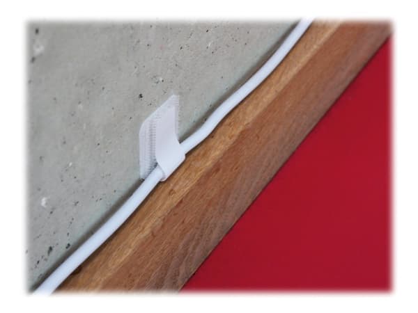 LTC WALL STRAPS - Kabelhållare - bordsmontering, väggmontering - 9 cm - vit (paket om 10)