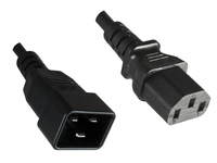 MicroConnect - Jatkojohto virtakaapelille - IEC 60320 C20 - IEC 60320 C13 - AC 230 V - 2 m - musta