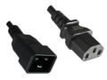 Pikkukuva 4 / 5: MicroConnect - Jatkojohto virtakaapelille - IEC 60320 C20 - IEC 60320 C13 - AC 230 V - 2 m - musta