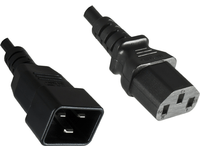 MicroConnect - Jatkojohto virtakaapelille - IEC 60320 C20 - IEC 60320 C13 - AC 230 V - 2 m - musta