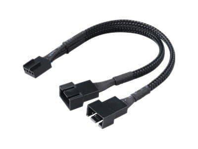 Akasa PWM Fan Splitter - Splitter för fläkt - 2x4 pin PWM (hane) - till 1x4 pin PWM (hona) - 15 cm - svart