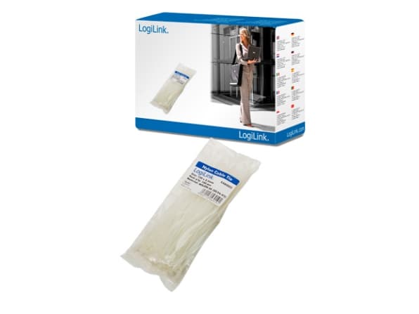 LogiLink KAB0002, Nylon, Hvit, 150 mm, 2,5 mm, 100 stykker