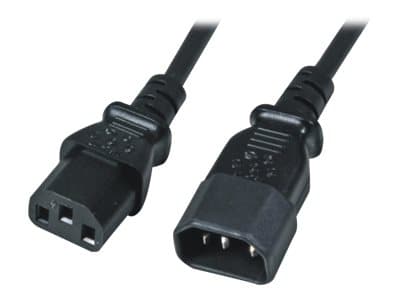 M-CAB - Strømkabel - power IEC 60320 C13 til IEC 60320 C14 - 1 m - svart