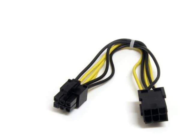 StarTech.com 8in 6 pin PCI Express Power Extension Cable - Power extension cable - 6 pin PCIe power (M) to 6 pin PCIe power (F) - 7.9 in - black - PC