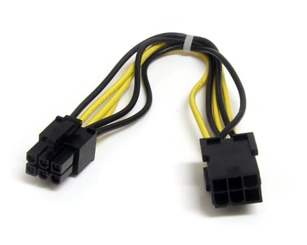 StarTech.com 8in 6 pin PCI Express Power Extension Cable - Power extension cable - 6 pin PCIe power (M) to 6 pin PCIe power (F) - 7.9 in - black - PC