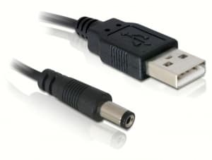 Delock - Strømkabel - 5,4 mm-DC-jakk (hann) til USB (hann) - 1 m