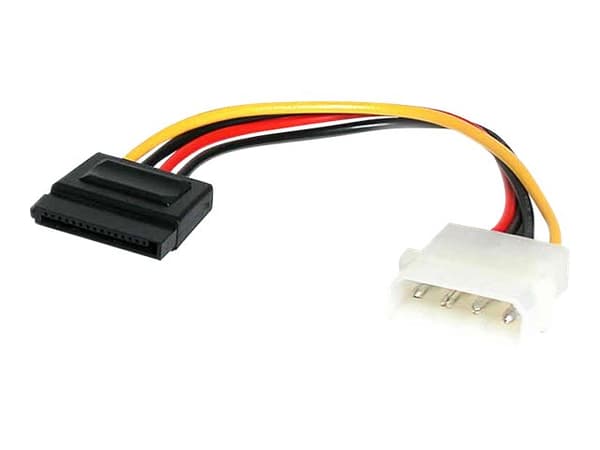 StarTech.com 6in 4 Pin LP4 to SATA Power Cable Adapter - LP4 to SATA - 6in LP4 to SATA Cable - 4 pin to SATA power - Strømkabel - SATA strøm (han) ti