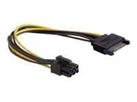 Delock - Strømkabel - SATA-strøm (hann) til 6-pins PCIe-strøm (hann) - 21 cm