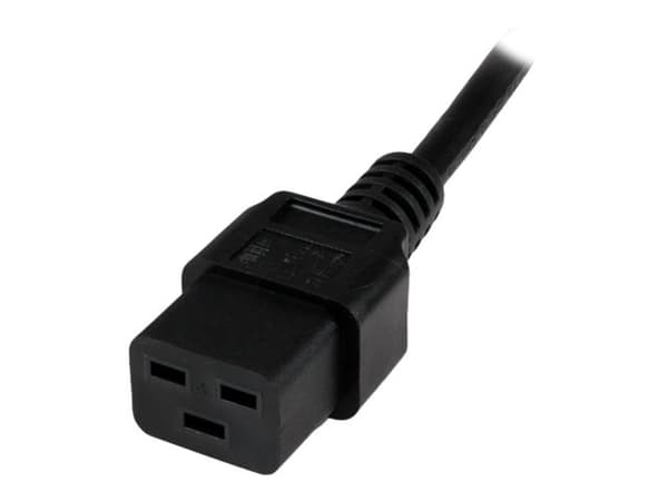StarTech.com 2m (6ft) Computer Power Cord, 16AWG, EU Schuko to C19 Power Cord, 16A 250V, Black Replacement AC Cord, TV/Monitor Power Cable, Schuko CE