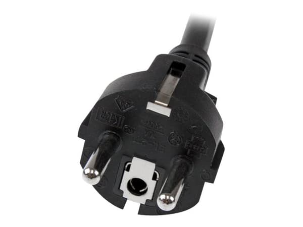 StarTech.com 2m (6ft) Computer Power Cord, 16AWG, EU Schuko to C19 Power Cord, 16A 250V, Black Replacement AC Cord, TV/Monitor Power Cable, Schuko CE