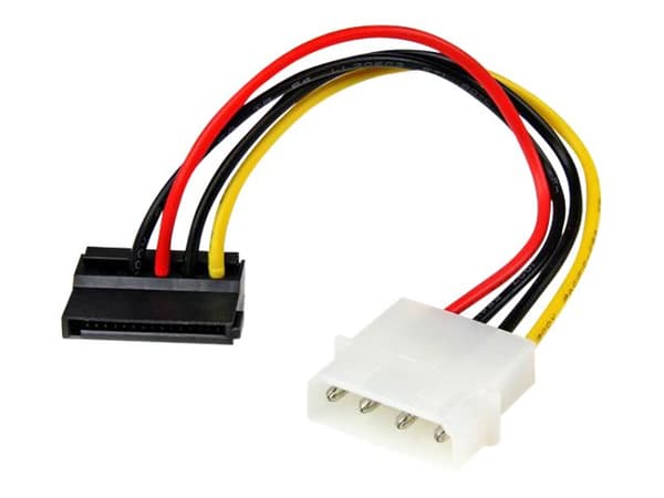 StarTech.com 6in 4 Pin LP4 to Left Angle SATA Power Cable Adapter - LP4 to SATA Power Adapter (SATAPOWADPL) - Strømadapter - SATA-strøm (hann) til 4-
