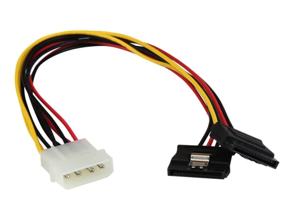 StarTech.com 12in LP4 to 2x Latching SATA Power Y Cable Splitter Adapter - 4 Pin LP4 to Dual SATA Y Splitter - Strømadapter - 4-pin intern strøm (han