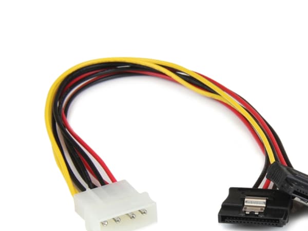 StarTech.com 12in LP4 to 2x Latching SATA Power Y Cable Splitter Adapter - 4 Pin LP4 to Dual SATA Y Splitter - Strømadapter - 4-pin intern strøm (han