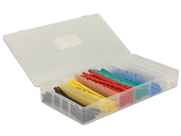 Delock - Varmekrymperør - 10 cm - svart, hvit, blå, gul, rød, grønn (en pakke 100)