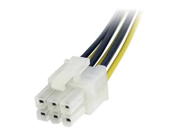 StarTech.com 6in PCI Express Power Splitter Cable - Power splitter - 6 pin PCIe power (M) to 6 pin PCIe power (F) - 5.9 in - yellow - PCIEXSPLIT6 - S
