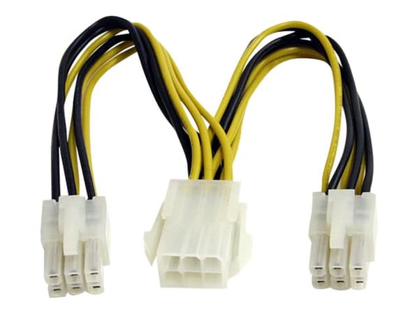 StarTech.com 6in PCI Express Power Splitter Cable - Power splitter - 6 pin PCIe power (M) to 6 pin PCIe power (F) - 5.9 in - yellow - PCIEXSPLIT6 - S
