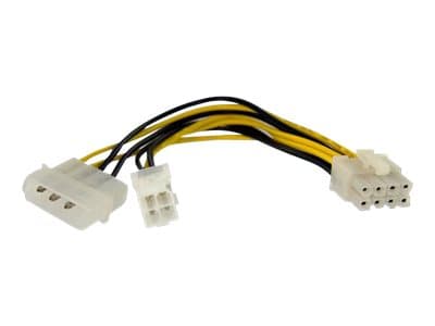 StarTech.com 6 Inch 4 Pin to 8 Pin EPS Power Adapter with LP4 - F/M - ATX to EPS Power Adapter (EPS48ADAP) - Strömadapter - 4 pin ATX12V (hona) till