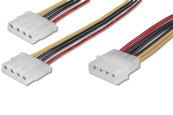 ASSMANN Classic - Strømsplitter - 4-pin intern strøm (hunn) til 4-pin intern strøm (hann) - 20 cm - formstøpt
