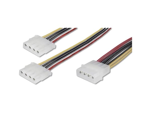 ASSMANN Classic - Strømsplitter - 4-pin intern strøm (hunn) til 4-pin intern strøm (hann) - 20 cm - formstøpt