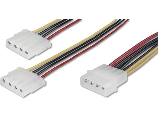 ASSMANN Classic - Strømsplitter - 4-pin intern strøm (hunn) til 4-pin intern strøm (hann) - 20 cm - formstøpt