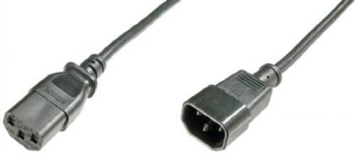 ASSMANN - Jatkojohto sähköverkkoa varten - IEC 60320 C13 - IEC 60320 C14 - AC 250 V - 5 m - muotoiltu - musta