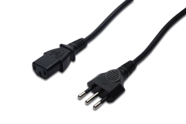 ASSMANN - Johdinsarja - IEC 60320 C13 til CEI 23-50 (han) - AC 250 V - 1,8 m - formet - sort - Italia
