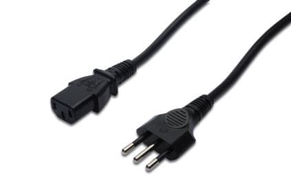 ASSMANN - Johdinsarja - IEC 60320 C13 til CEI 23-50 (han) - AC 250 V - 1,8 m - formet - sort - Italia