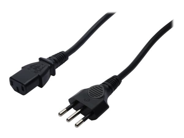 ASSMANN - Johdinsarja - IEC 60320 C13 til CEI 23-50 (han) - AC 250 V - 1,8 m - formet - sort - Italia