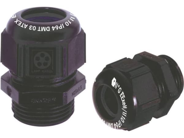 Lapp SKINTOP® K-M 25 X 1.5 ATEX plus BK, Sort, Polyamid, M25, IP68, CE 0637 Ex II 2G Ex eb IIC Ex II 1D Ex ta IIIC IECEx IBE 13.0027X