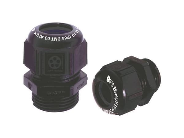 Lapp SKINTOP® K-M 25 X 1.5 ATEX plus BK, Sort, Polyamid, M25, IP68, CE 0637 Ex II 2G Ex eb IIC Ex II 1D Ex ta IIIC IECEx IBE 13.0027X