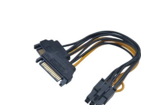 Akasa - Strömadapter - SATA-ström (hane) till 6-stifts PCIe-ström (hane) - 15 cm