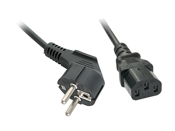 Lindy - Strømkabel - power CEE 7/7 (hann) vinklet til power IEC 60320 C13 - 5 m - svart