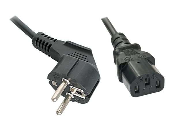 Lindy - Strømkabel - power CEE 7/7 (hann) vinklet til power IEC 60320 C13 - 5 m - svart