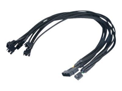 Akasa FLEXA FP5 - Strömdelare för fläkt - 4-stifts PWM (hona) till 4 pin intern effekt, 4-stifts PWM (hane) - 45 cm