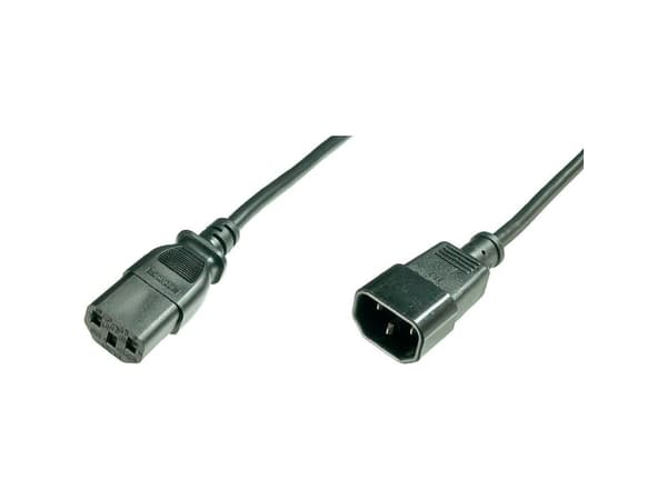 ASSMANN - Strømforlengelseskabel - IEC 60320 C14 til power IEC 60320 C13 - AC 250 V - 1.2 m - formstøpt - svart