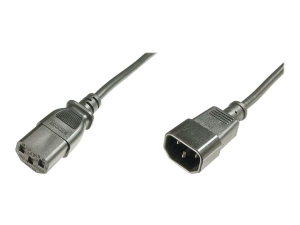 ASSMANN - Strømforlengelseskabel - IEC 60320 C14 til power IEC 60320 C13 - AC 250 V - 1.2 m - formstøpt - svart