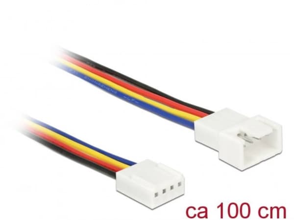 Delock - Förlängningsströmkabel till fläkt - 4-stifts PWM (hane) till 4-stifts PWM (hona) - 1 m