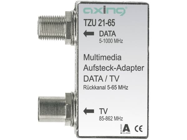 Axing TZU 21-65, Kabeldelare/fördelare, 5 - 1006 MHz, Silver, Metall, Hane/Hona, A