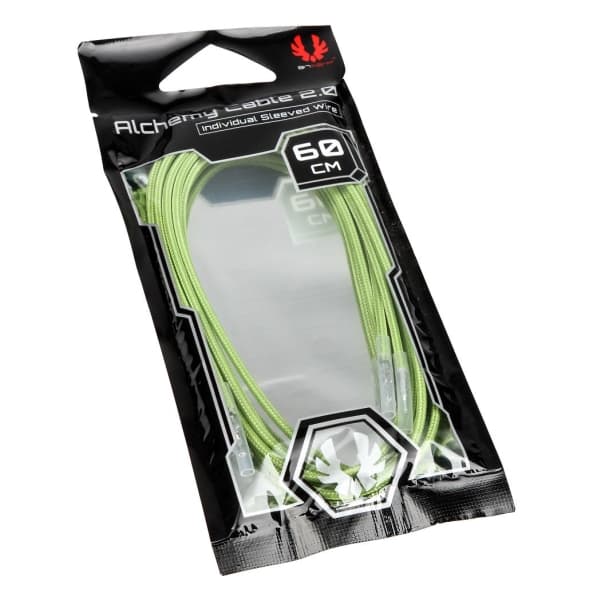 BitFenix Alchemy 2.0 - Strømkabel - 60 cm - flertrådet - Nvidia green (en pakke 5)