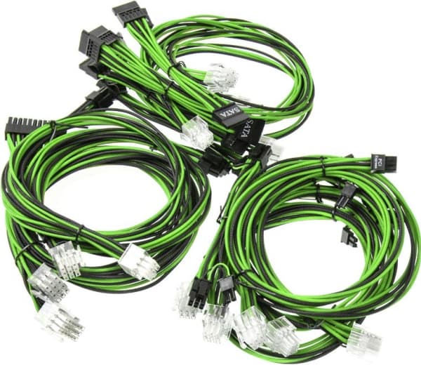Super Flower Sleeve Cable Kit - schwarz/grün (SF-1000CS-BKGR)