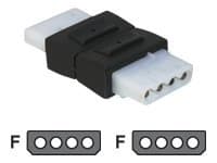 Delock - Strømkoblingsadapter - 4-pin intern strøm (hunn) til 4-pin intern strøm (hunn)