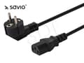 Miniatyrbilde 3 av 5: SAVIO CL-98 - Strømkabel - type F (hann) vinklet til power IEC 60320 C13 - 250 V - 10 A - 1.8 m - svart