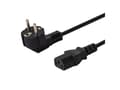 Miniatyrbilde 4 av 5: SAVIO CL-98 - Strømkabel - type F (hann) vinklet til power IEC 60320 C13 - 250 V - 10 A - 1.8 m - svart