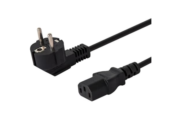 SAVIO CL-98 - Strømkabel - type F (hann) vinklet til power IEC 60320 C13 - 250 V - 10 A - 1.8 m - svart
