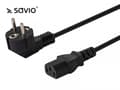 Miniatyrbilde 5 av 5: SAVIO CL-98 - Strømkabel - type F (hann) vinklet til power IEC 60320 C13 - 250 V - 10 A - 1.8 m - svart