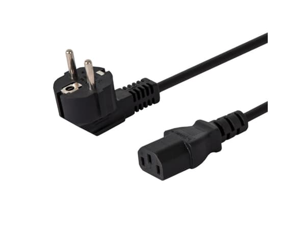 SAVIO CL-98 - Strømkabel - type F (hann) vinklet til power IEC 60320 C13 - 250 V - 10 A - 1.8 m - svart