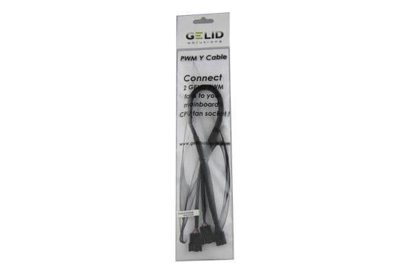 GELID Silent PWM Y Cable - Strömdelare för fläkt - 4-stifts PWM (hona) till 4-stifts PWM (hane) - 35 cm