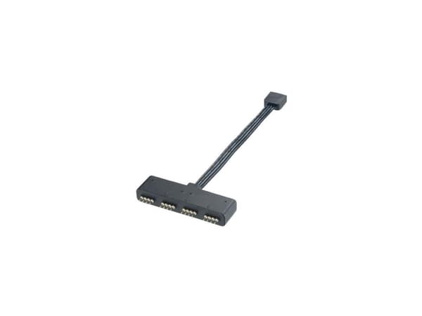 Akasa - RGB LED-splitter - 4-pin intern strøm (hunn) til 4-pin intern strøm (hann) - 10 cm - svart